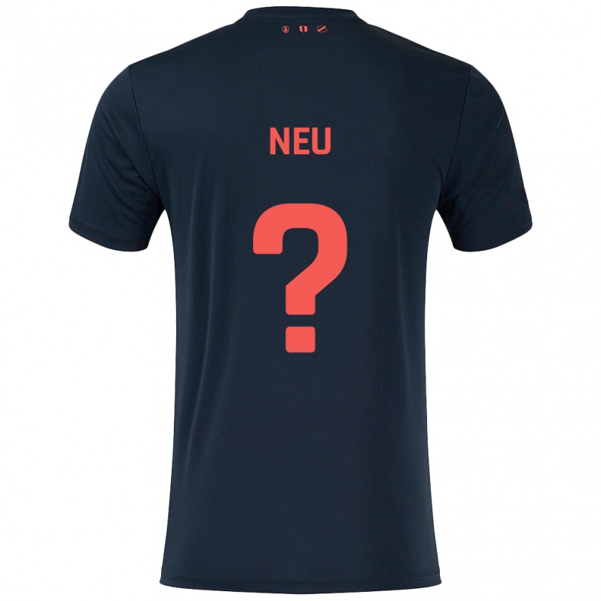 Gyermek Luca Neu #0 Fekete Piros Idegenbeli Jersey 2024/25 Mez Póló Ing