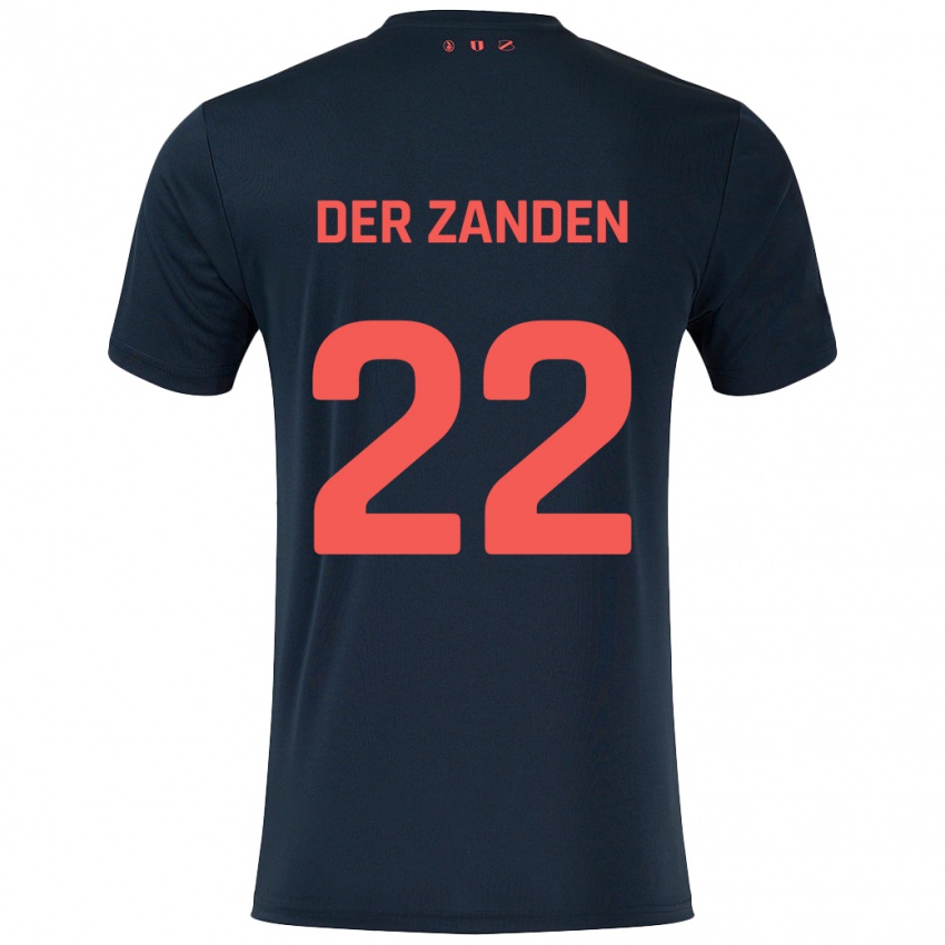 Gyermek Iise Van Der Zanden #22 Fekete Piros Idegenbeli Jersey 2024/25 Mez Póló Ing