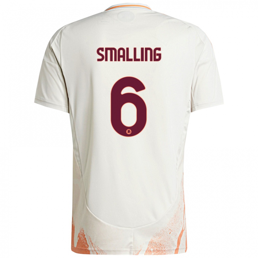 Gyermek Chris Smalling #6 Krém Fehér Narancs Idegenbeli Jersey 2024/25 Mez Póló Ing