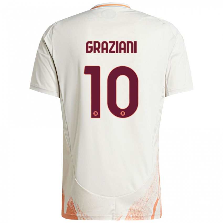 Gyermek Leonardo Graziani #10 Krém Fehér Narancs Idegenbeli Jersey 2024/25 Mez Póló Ing