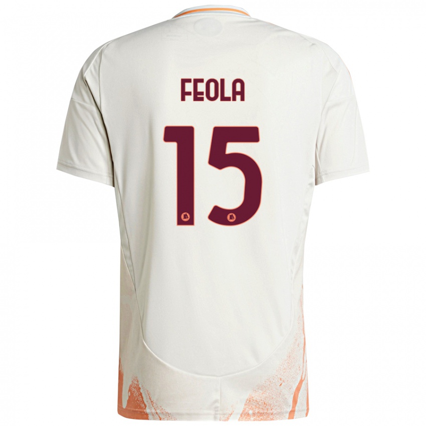 Gyermek William Feola #15 Krém Fehér Narancs Idegenbeli Jersey 2024/25 Mez Póló Ing