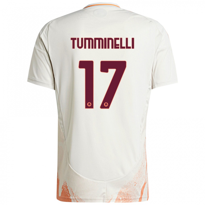 Gyermek Gianmarco Tumminelli #17 Krém Fehér Narancs Idegenbeli Jersey 2024/25 Mez Póló Ing