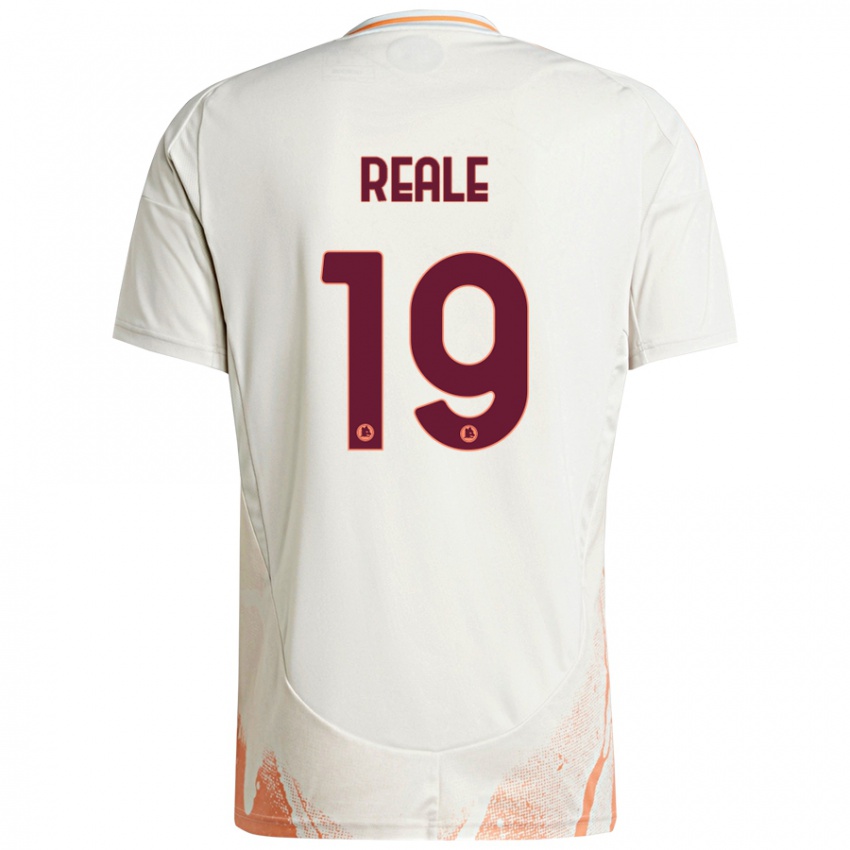 Gyermek Filippo Reale #19 Krém Fehér Narancs Idegenbeli Jersey 2024/25 Mez Póló Ing