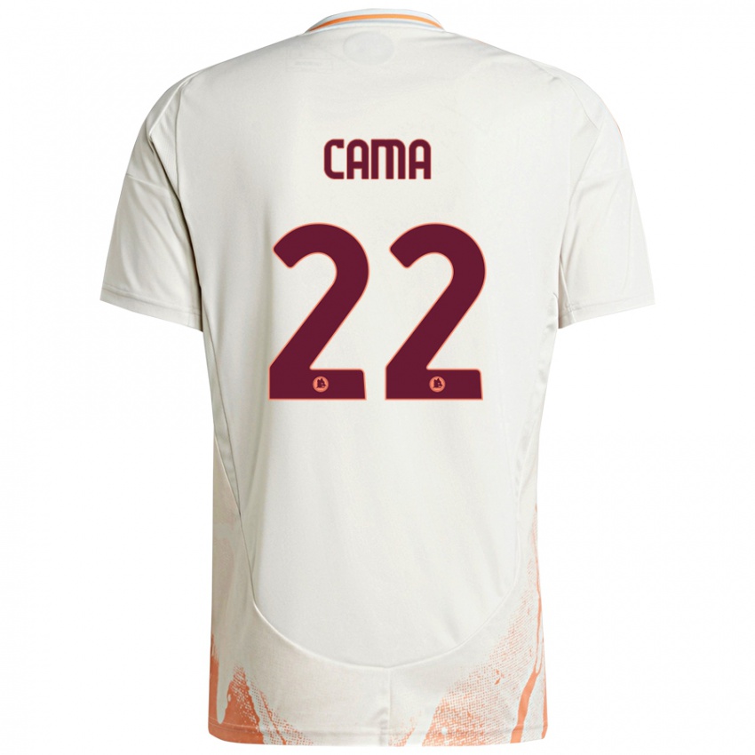 Gyermek Cristian Cama #22 Krém Fehér Narancs Idegenbeli Jersey 2024/25 Mez Póló Ing