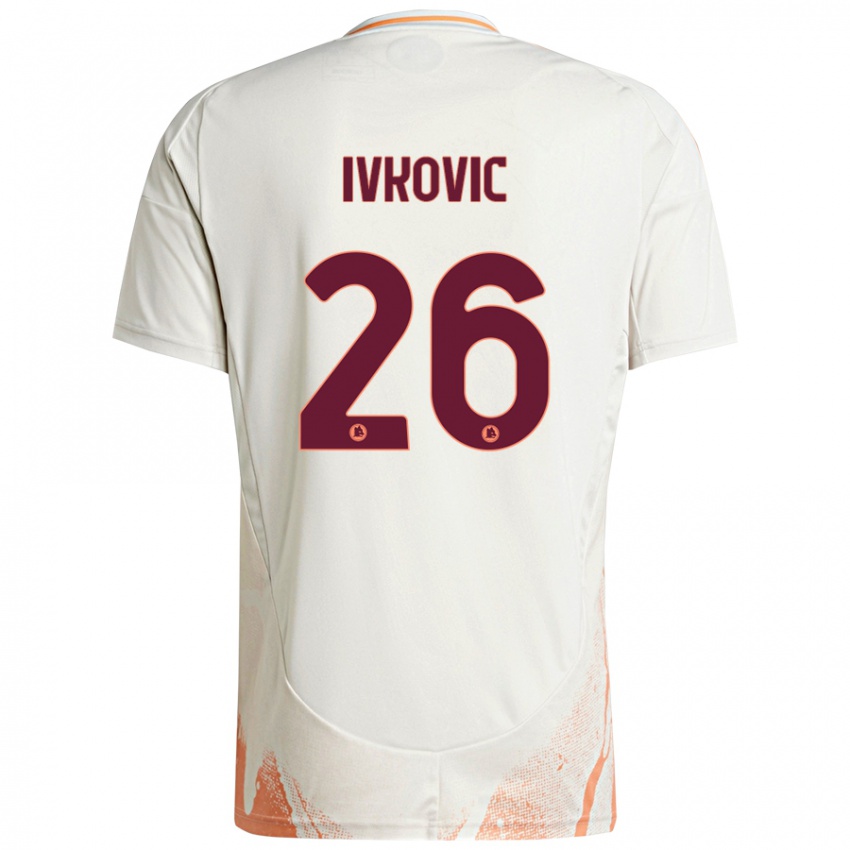 Gyermek Mate Ivkovic #26 Krém Fehér Narancs Idegenbeli Jersey 2024/25 Mez Póló Ing