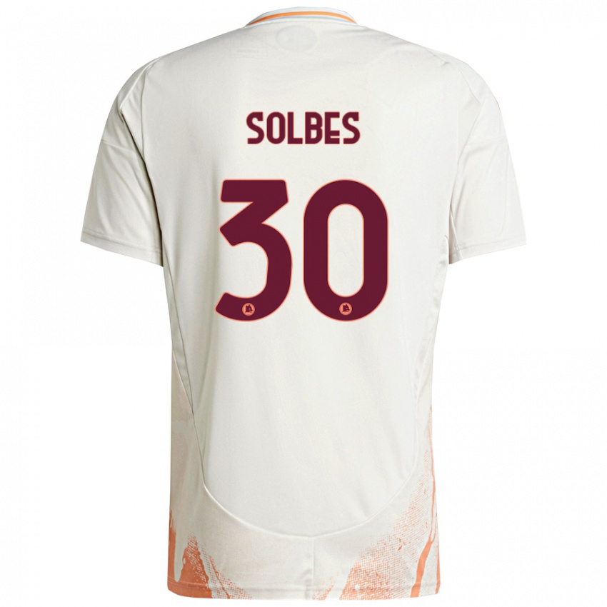 Gyermek Ricardo Solbes #30 Krém Fehér Narancs Idegenbeli Jersey 2024/25 Mez Póló Ing