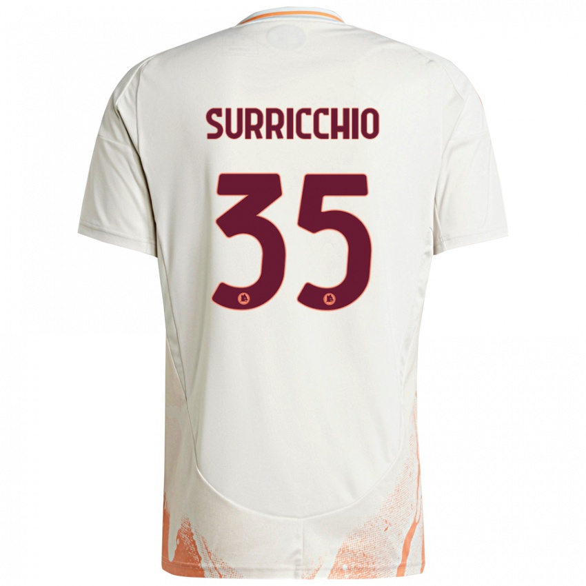 Gyermek Jacopo Surricchio #35 Krém Fehér Narancs Idegenbeli Jersey 2024/25 Mez Póló Ing