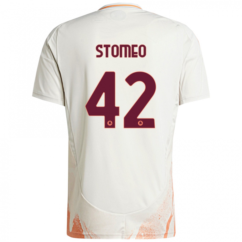 Gyermek Giorgio Stomeo #42 Krém Fehér Narancs Idegenbeli Jersey 2024/25 Mez Póló Ing