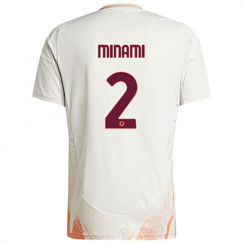 Gyermek Moeka Minami #2 Krém Fehér Narancs Idegenbeli Jersey 2024/25 Mez Póló Ing