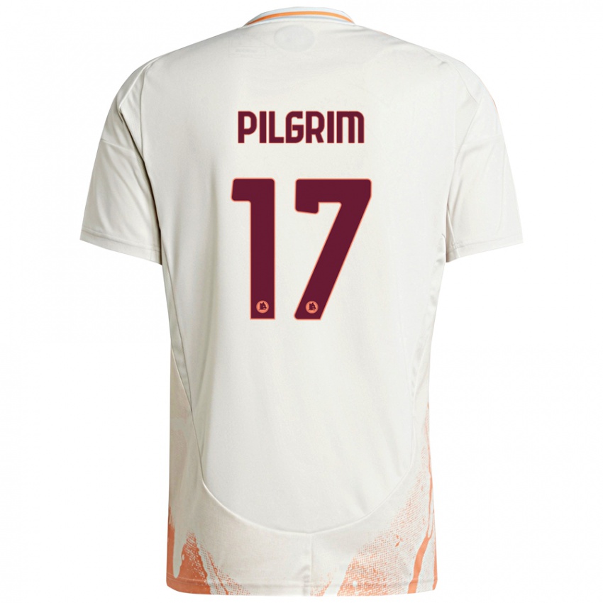 Gyermek Alayah Pilgrim #17 Krém Fehér Narancs Idegenbeli Jersey 2024/25 Mez Póló Ing