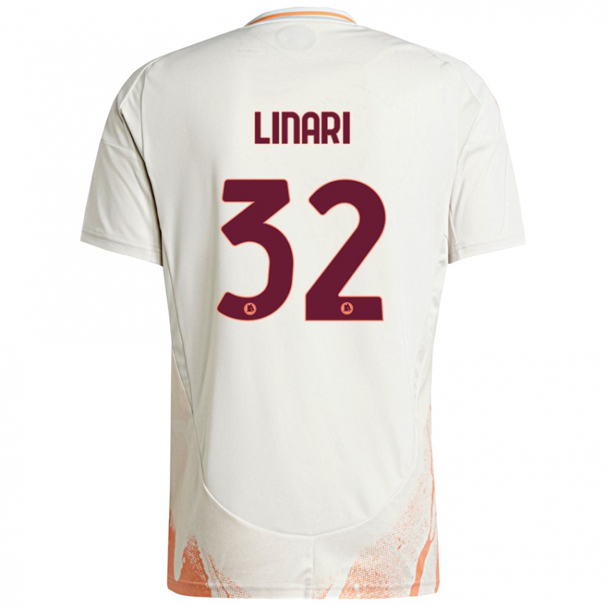 Gyermek Elena Linari #32 Krém Fehér Narancs Idegenbeli Jersey 2024/25 Mez Póló Ing