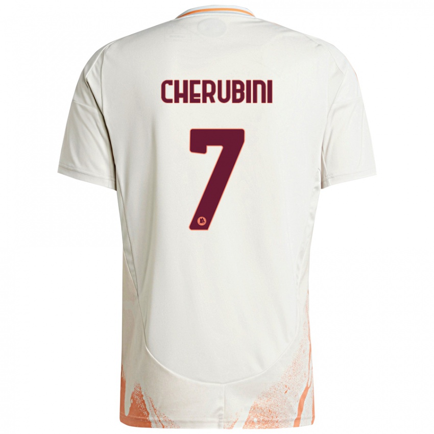 Gyermek Luigi Cherubini #7 Krém Fehér Narancs Idegenbeli Jersey 2024/25 Mez Póló Ing