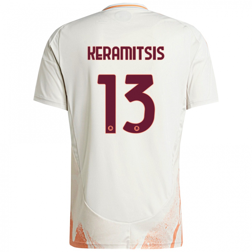 Gyermek Dimitrios Keramitsis #13 Krém Fehér Narancs Idegenbeli Jersey 2024/25 Mez Póló Ing