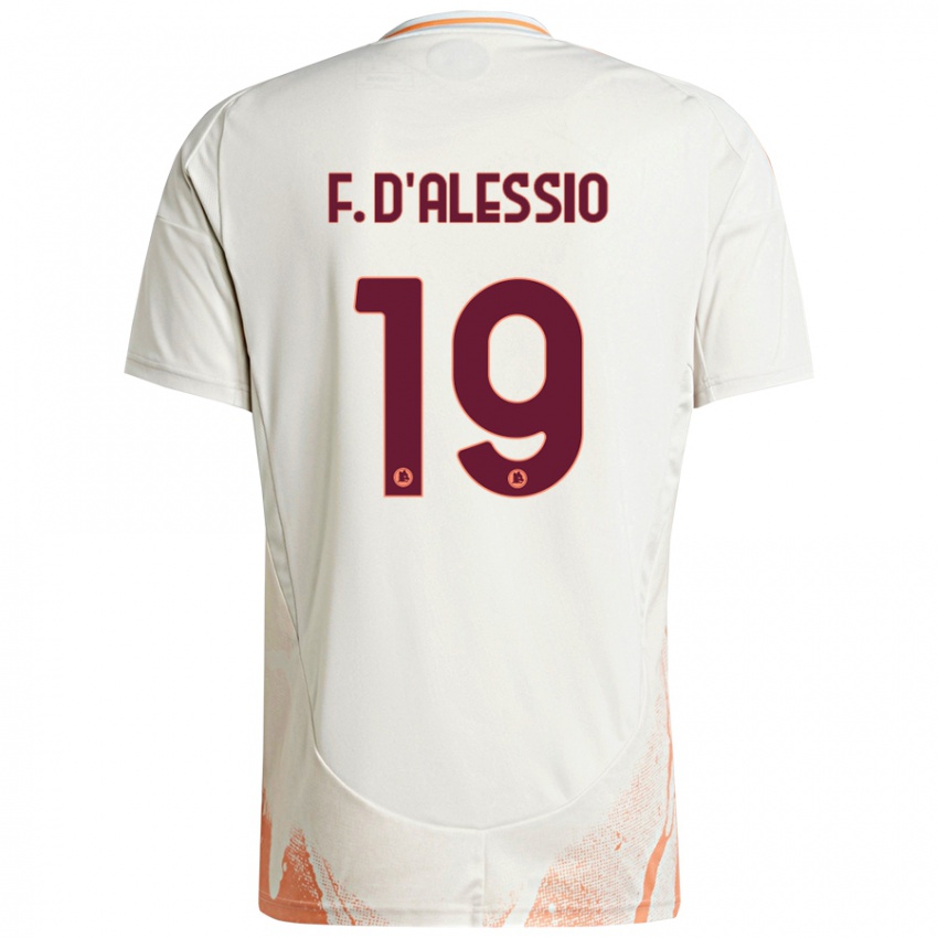 Gyermek Francesco D'alessio #19 Krém Fehér Narancs Idegenbeli Jersey 2024/25 Mez Póló Ing