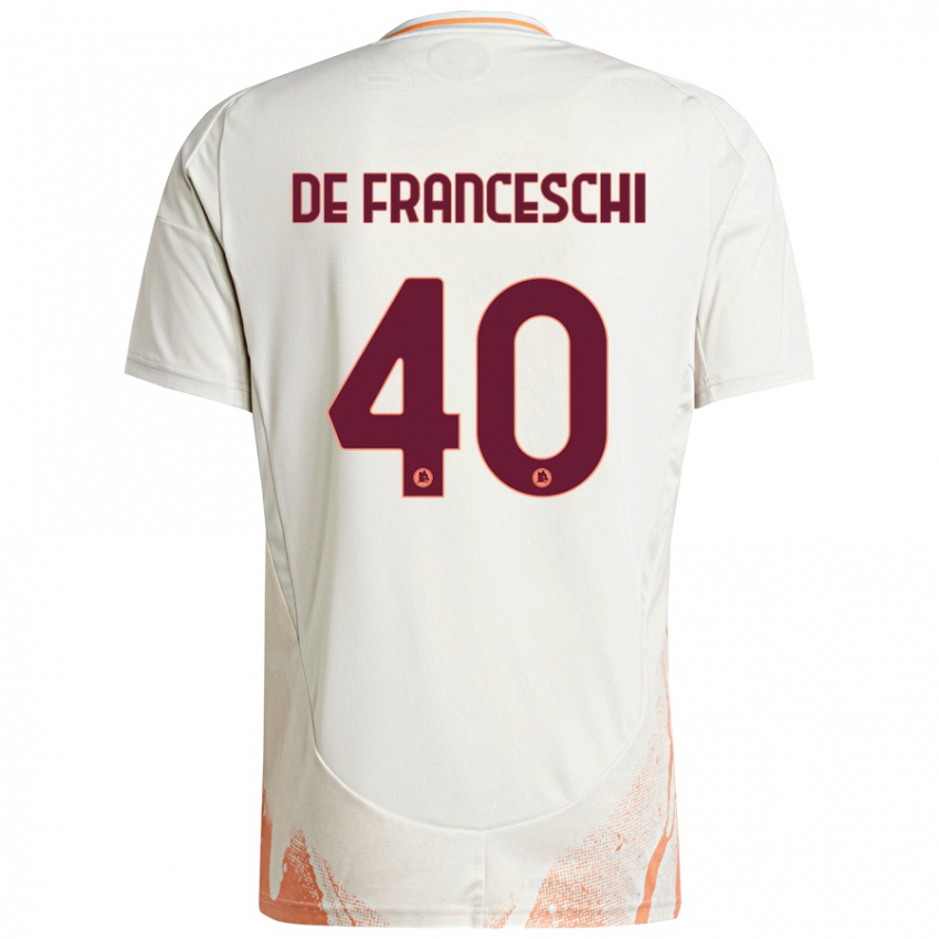 Gyermek Leonardo De Franceschi #40 Krém Fehér Narancs Idegenbeli Jersey 2024/25 Mez Póló Ing