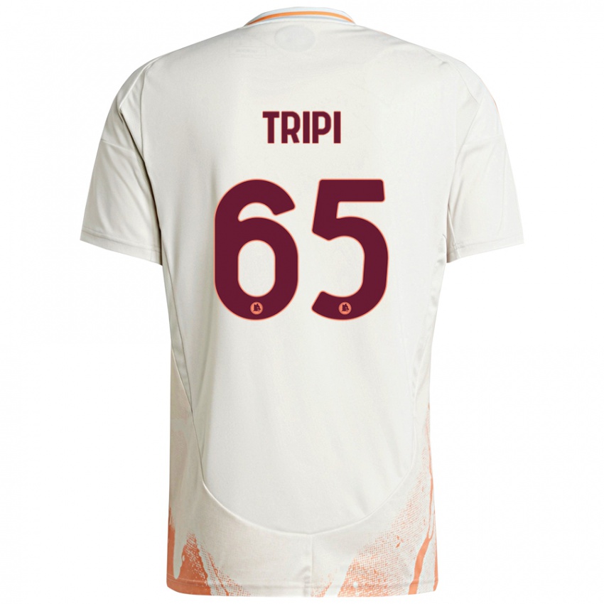 Gyermek Filippo Tripi #65 Krém Fehér Narancs Idegenbeli Jersey 2024/25 Mez Póló Ing