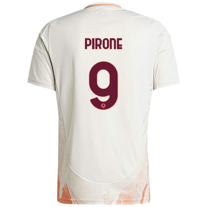 Gyermek Valeria Pirone #9 Krém Fehér Narancs Idegenbeli Jersey 2024/25 Mez Póló Ing