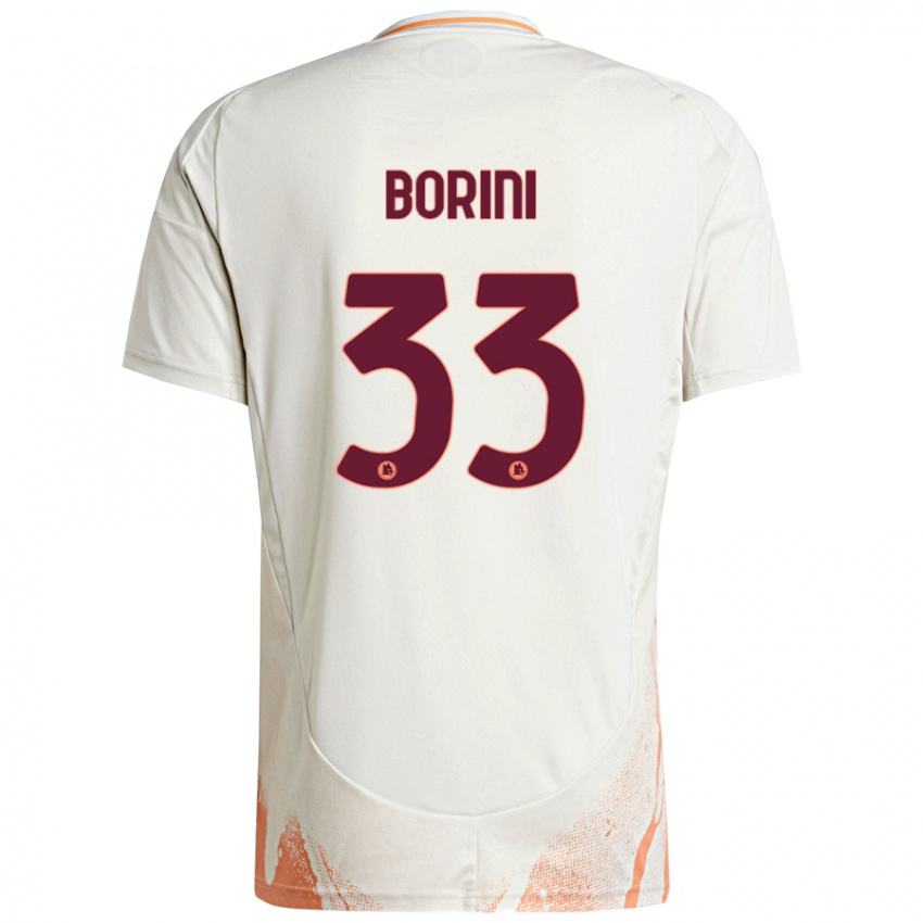 Gyermek Joyce Borini #33 Krém Fehér Narancs Idegenbeli Jersey 2024/25 Mez Póló Ing