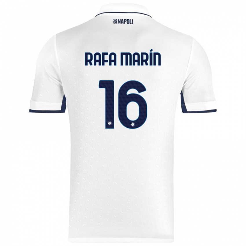 Gyermek Rafa Marín #16 Fehér Royal Blue Idegenbeli Jersey 2024/25 Mez Póló Ing