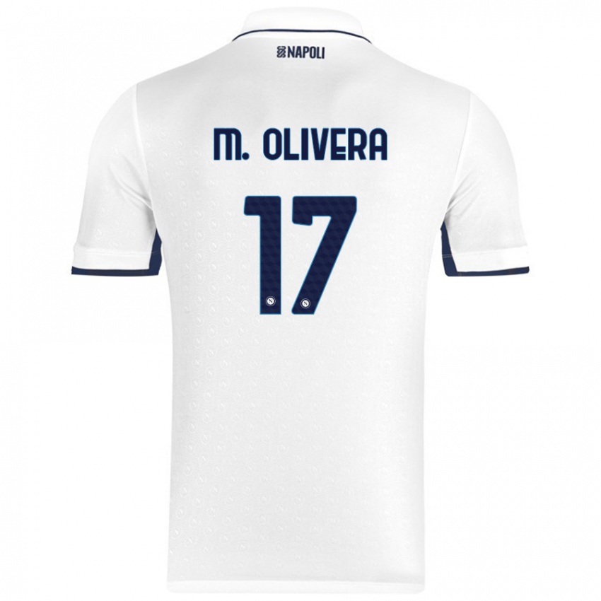 Gyermek Mathias Olivera #17 Fehér Royal Blue Idegenbeli Jersey 2024/25 Mez Póló Ing