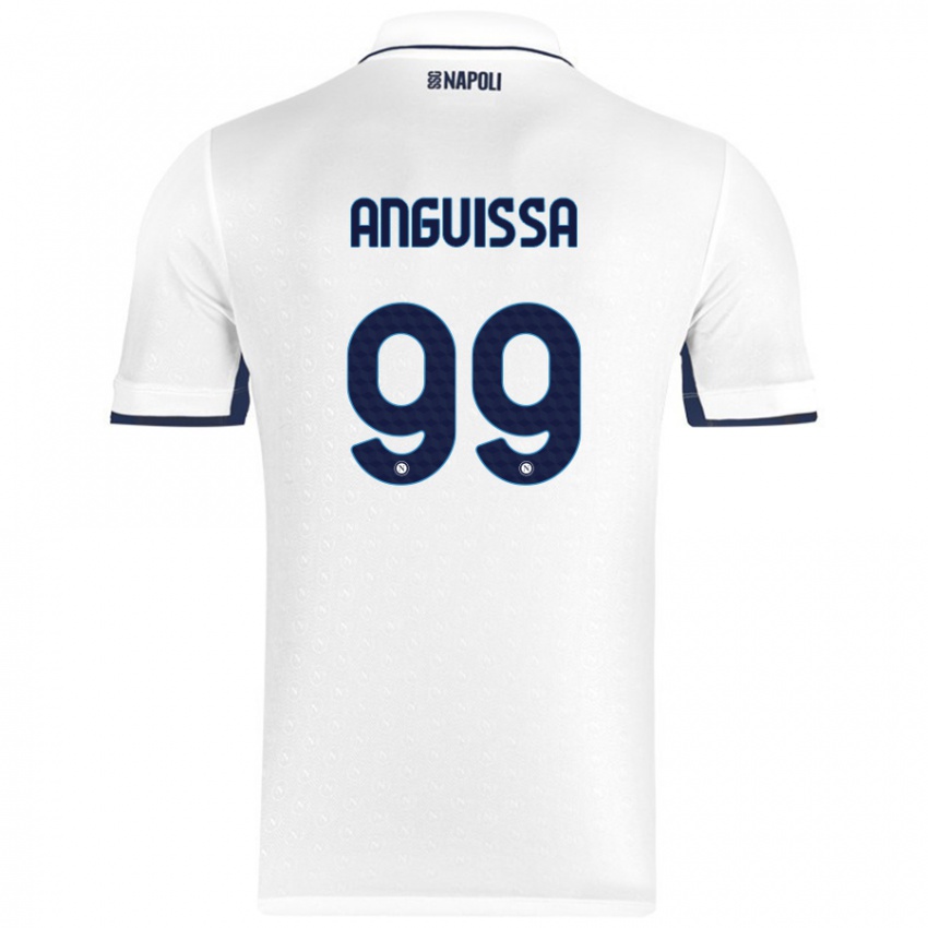 Gyermek Andre Zambo Anguissa #99 Fehér Royal Blue Idegenbeli Jersey 2024/25 Mez Póló Ing