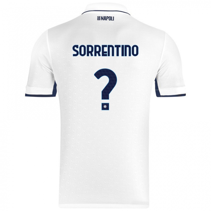 Gyermek Andrea Sorrentino #0 Fehér Royal Blue Idegenbeli Jersey 2024/25 Mez Póló Ing