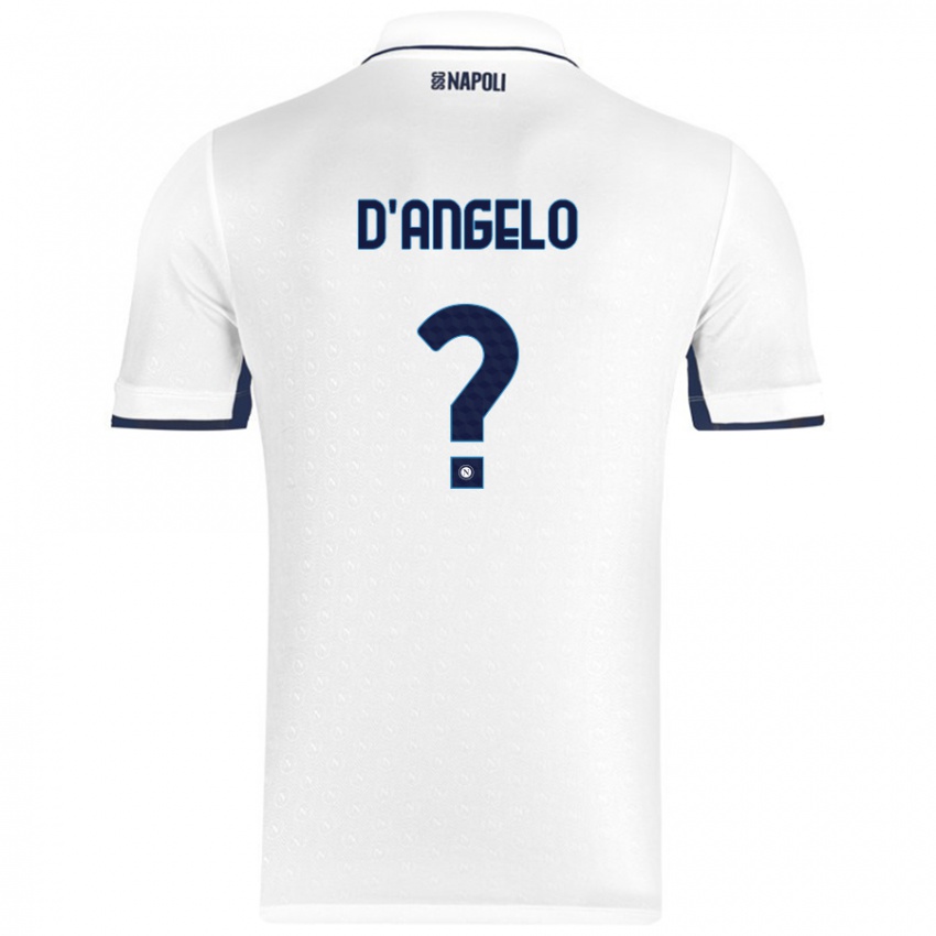 Gyermek Giuseppe D'angelo #0 Fehér Royal Blue Idegenbeli Jersey 2024/25 Mez Póló Ing