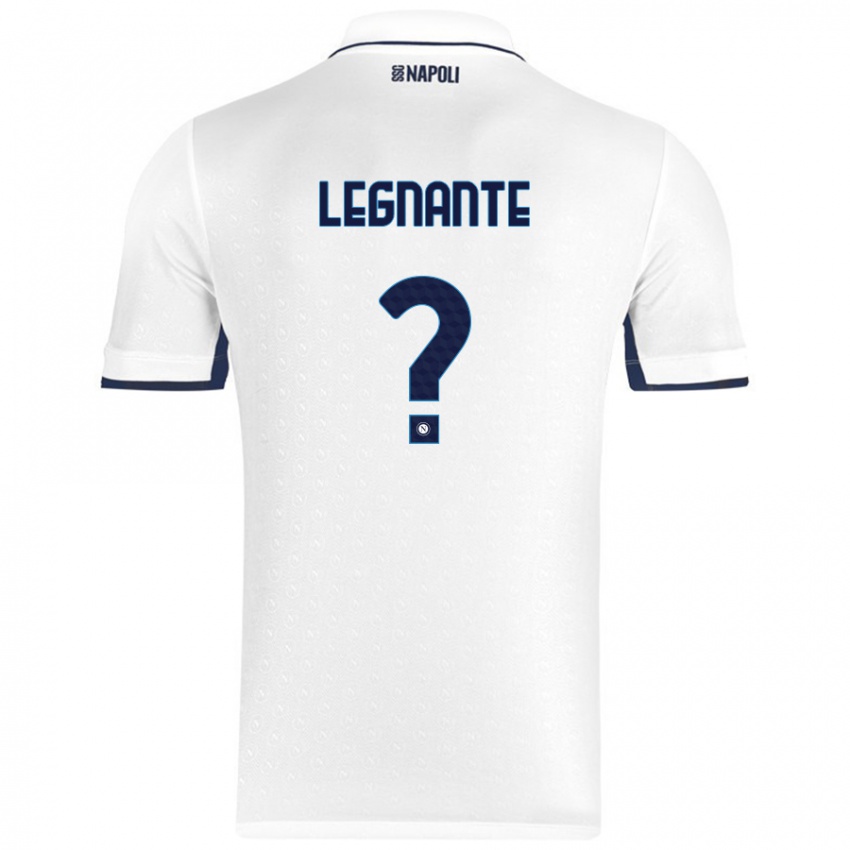 Gyermek Manuel Legnante #0 Fehér Royal Blue Idegenbeli Jersey 2024/25 Mez Póló Ing