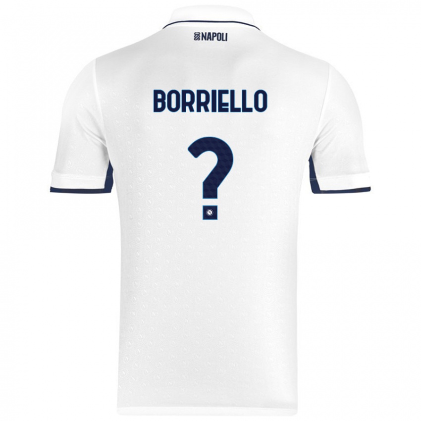 Gyermek Salvatore Borriello #0 Fehér Royal Blue Idegenbeli Jersey 2024/25 Mez Póló Ing