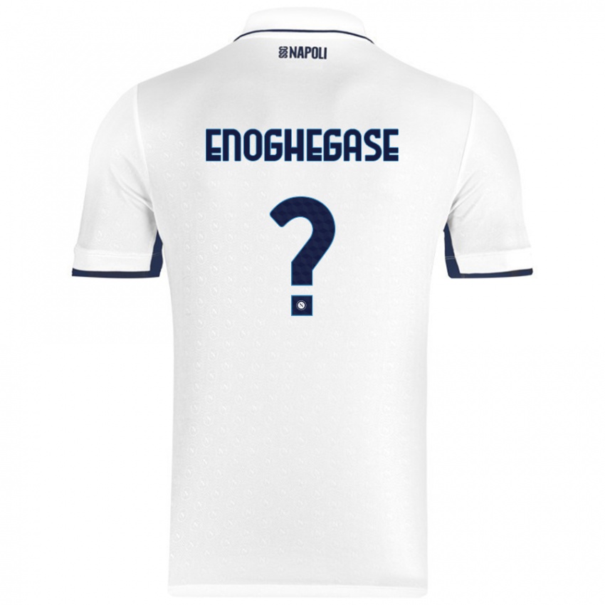 Gyermek Favour Enoghegase #0 Fehér Royal Blue Idegenbeli Jersey 2024/25 Mez Póló Ing