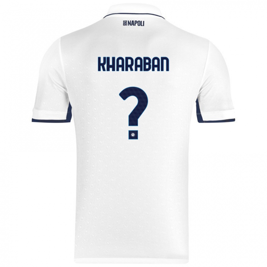 Gyermek Vitaliy Kharaban #0 Fehér Royal Blue Idegenbeli Jersey 2024/25 Mez Póló Ing