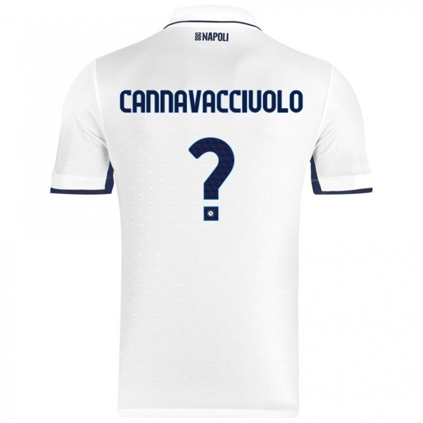 Gyermek Luigi Pio Cannavacciuolo #0 Fehér Royal Blue Idegenbeli Jersey 2024/25 Mez Póló Ing