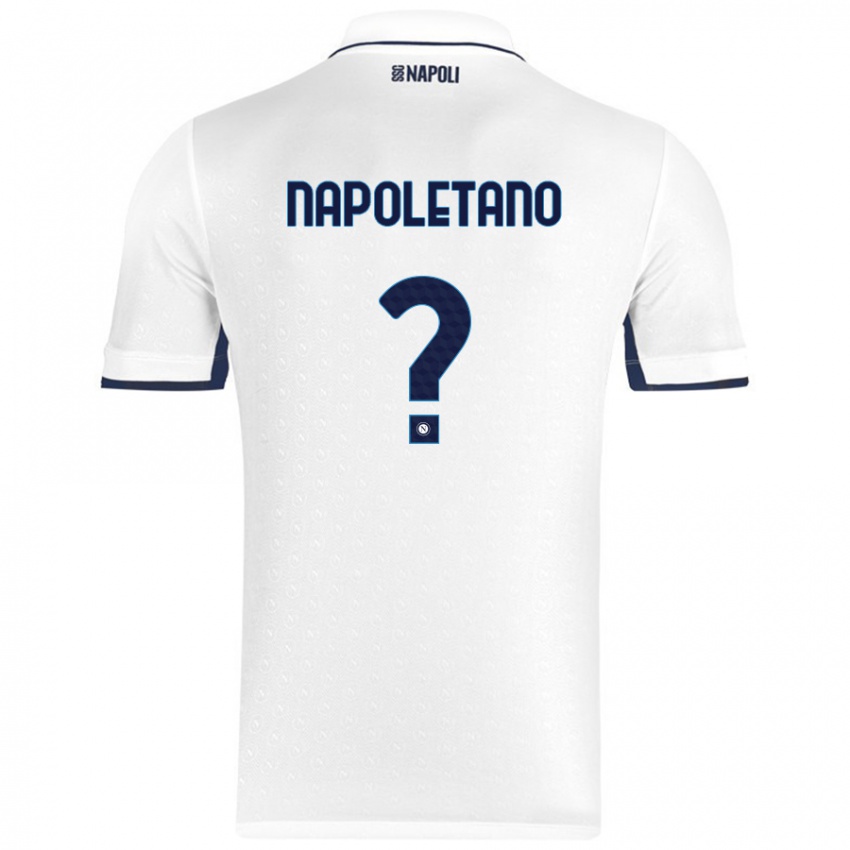 Gyermek Jordan Napoletano #0 Fehér Royal Blue Idegenbeli Jersey 2024/25 Mez Póló Ing