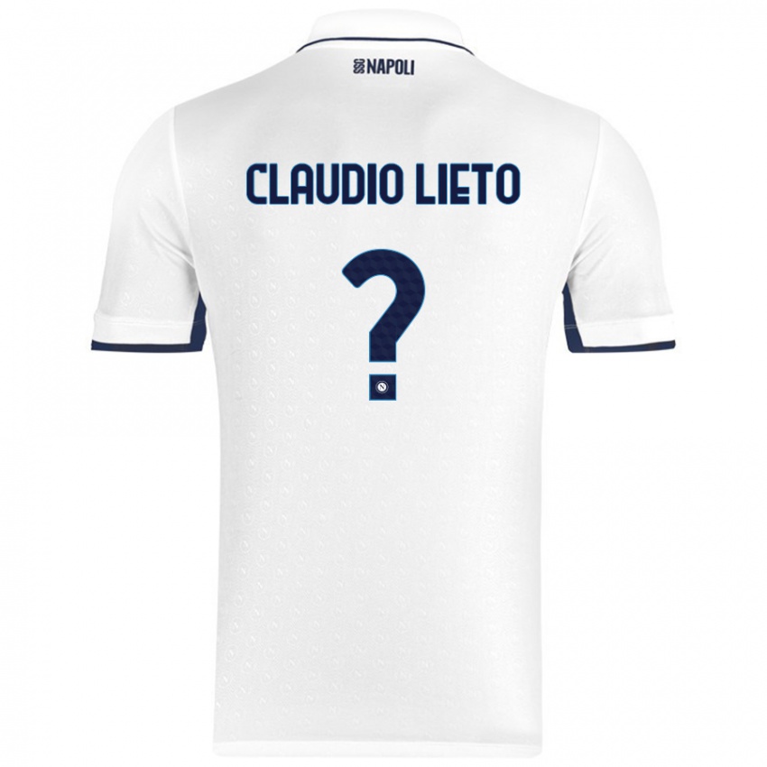 Gyermek Claudio Lieto #0 Fehér Royal Blue Idegenbeli Jersey 2024/25 Mez Póló Ing