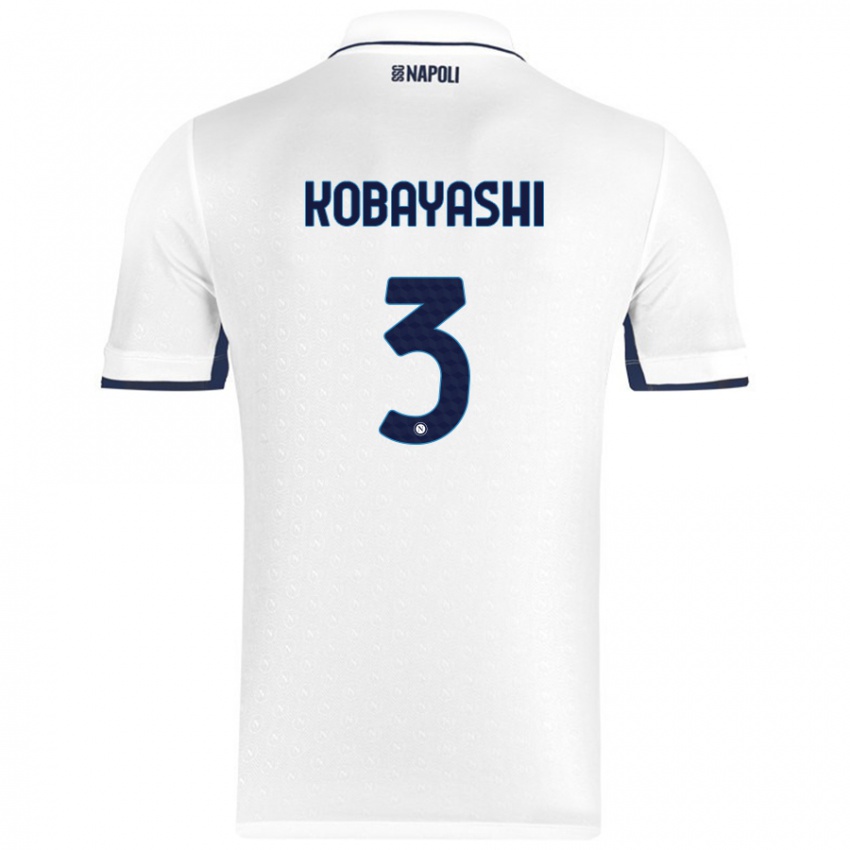 Gyermek Miharu Kobayashi #3 Fehér Royal Blue Idegenbeli Jersey 2024/25 Mez Póló Ing