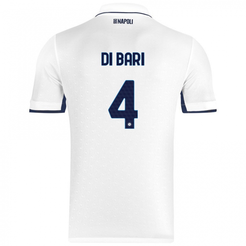 Gyermek Martina Di Bari #4 Fehér Royal Blue Idegenbeli Jersey 2024/25 Mez Póló Ing