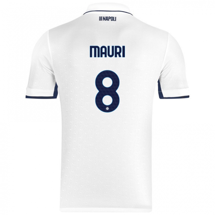 Gyermek Claudia Mauri #8 Fehér Royal Blue Idegenbeli Jersey 2024/25 Mez Póló Ing