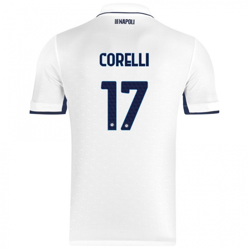 Gyermek Alice Corelli #17 Fehér Royal Blue Idegenbeli Jersey 2024/25 Mez Póló Ing