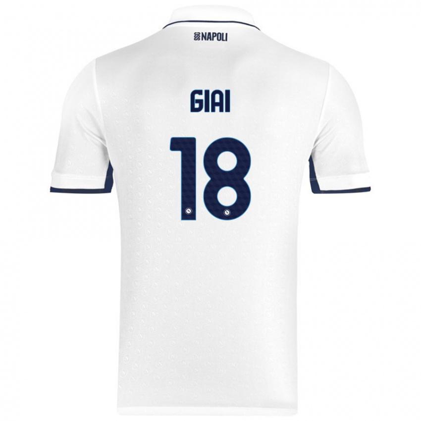 Gyermek Alice Giai #18 Fehér Royal Blue Idegenbeli Jersey 2024/25 Mez Póló Ing