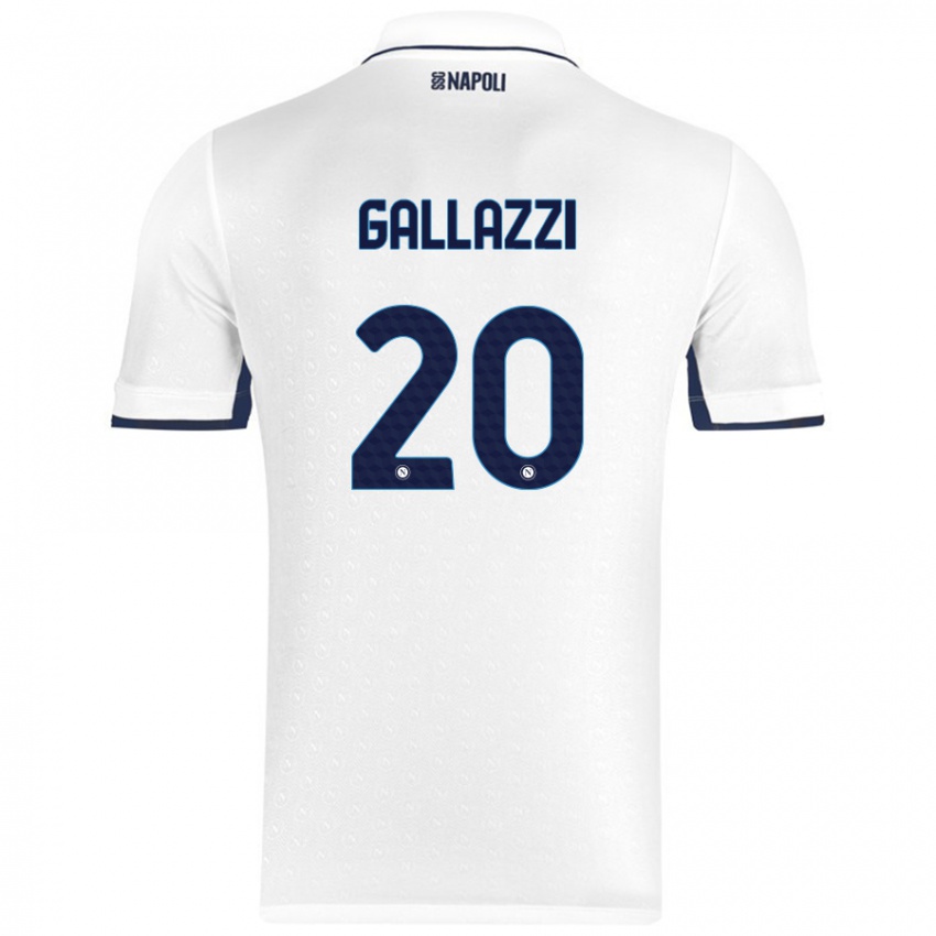 Gyermek Valentina Gallazzi #20 Fehér Royal Blue Idegenbeli Jersey 2024/25 Mez Póló Ing