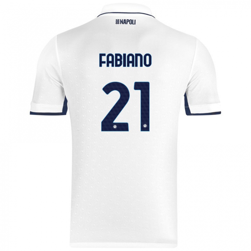 Gyermek Francesca Fabiano #21 Fehér Royal Blue Idegenbeli Jersey 2024/25 Mez Póló Ing