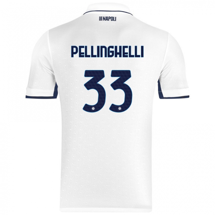 Gyermek Alice Pellinghelli #33 Fehér Royal Blue Idegenbeli Jersey 2024/25 Mez Póló Ing