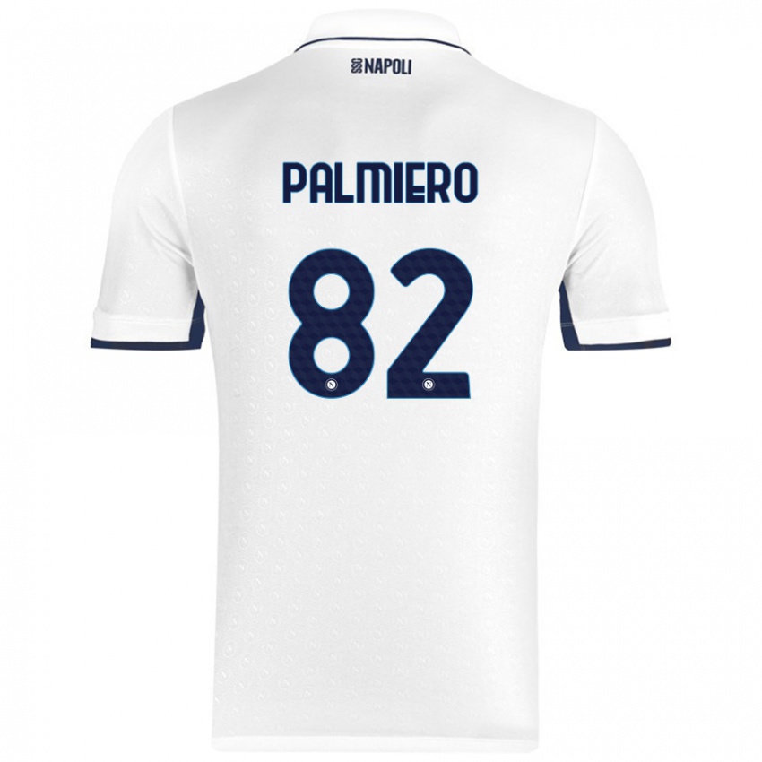 Gyermek Luca Palmiero #82 Fehér Royal Blue Idegenbeli Jersey 2024/25 Mez Póló Ing