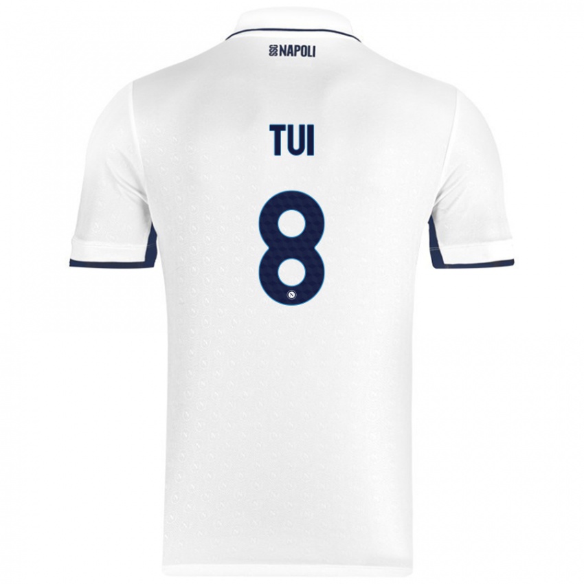 Gyermek Sara Tui #8 Fehér Royal Blue Idegenbeli Jersey 2024/25 Mez Póló Ing