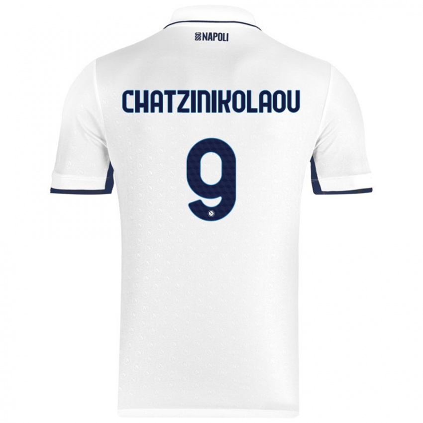 Gyermek Despoina Chatzinikolaou #9 Fehér Royal Blue Idegenbeli Jersey 2024/25 Mez Póló Ing