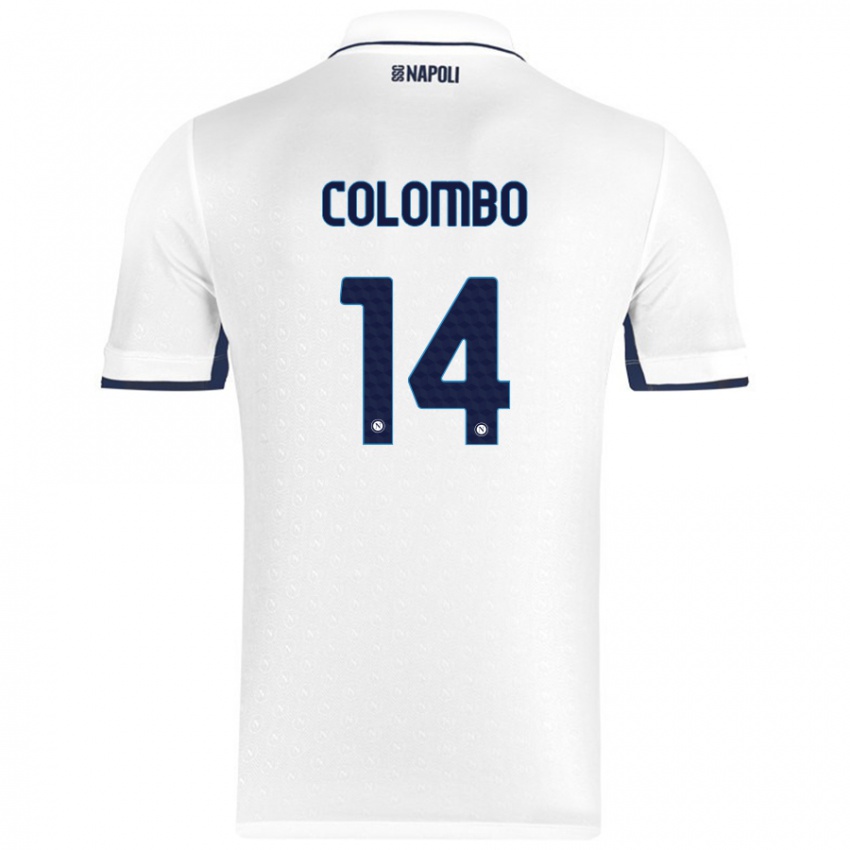 Gyermek Sofia Colombo #14 Fehér Royal Blue Idegenbeli Jersey 2024/25 Mez Póló Ing