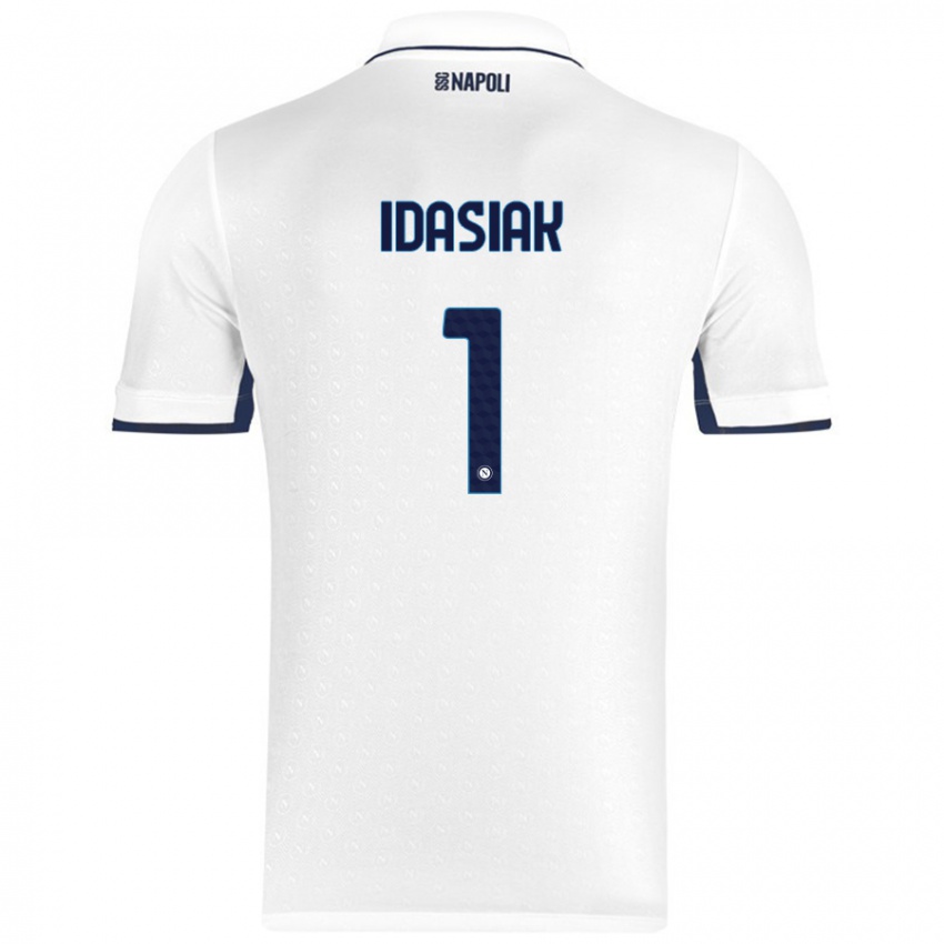 Gyermek Hubert Dawid Idasiak #1 Fehér Royal Blue Idegenbeli Jersey 2024/25 Mez Póló Ing