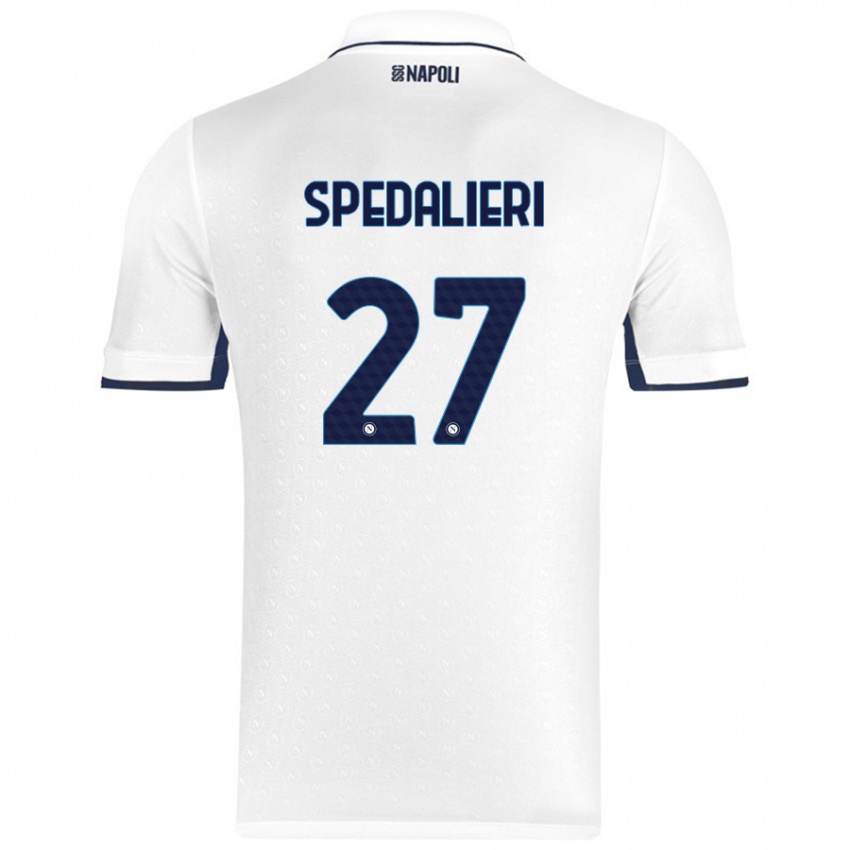 Gyermek Johnatan Andrea Spedalieri #27 Fehér Royal Blue Idegenbeli Jersey 2024/25 Mez Póló Ing