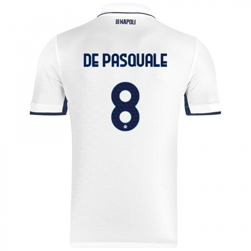 Gyermek Dylan De Pasquale #8 Fehér Royal Blue Idegenbeli Jersey 2024/25 Mez Póló Ing