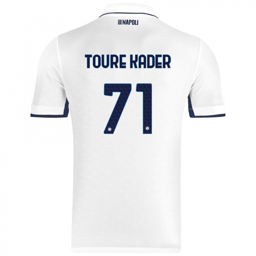 Gyermek Aziz Toure Kader #71 Fehér Royal Blue Idegenbeli Jersey 2024/25 Mez Póló Ing